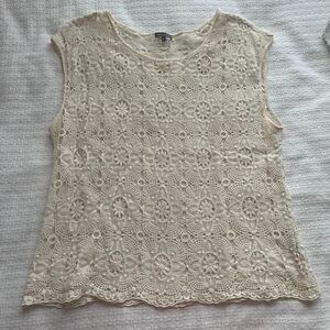 XL Vince Camuto Cream Lace Top